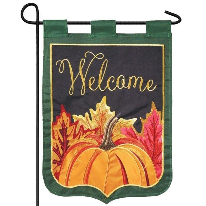 Fall Leaves & Pumpkin Garden Flag